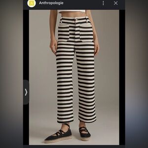 Anthropologie Colette Striped Knit Crop Wide-Leg Pants